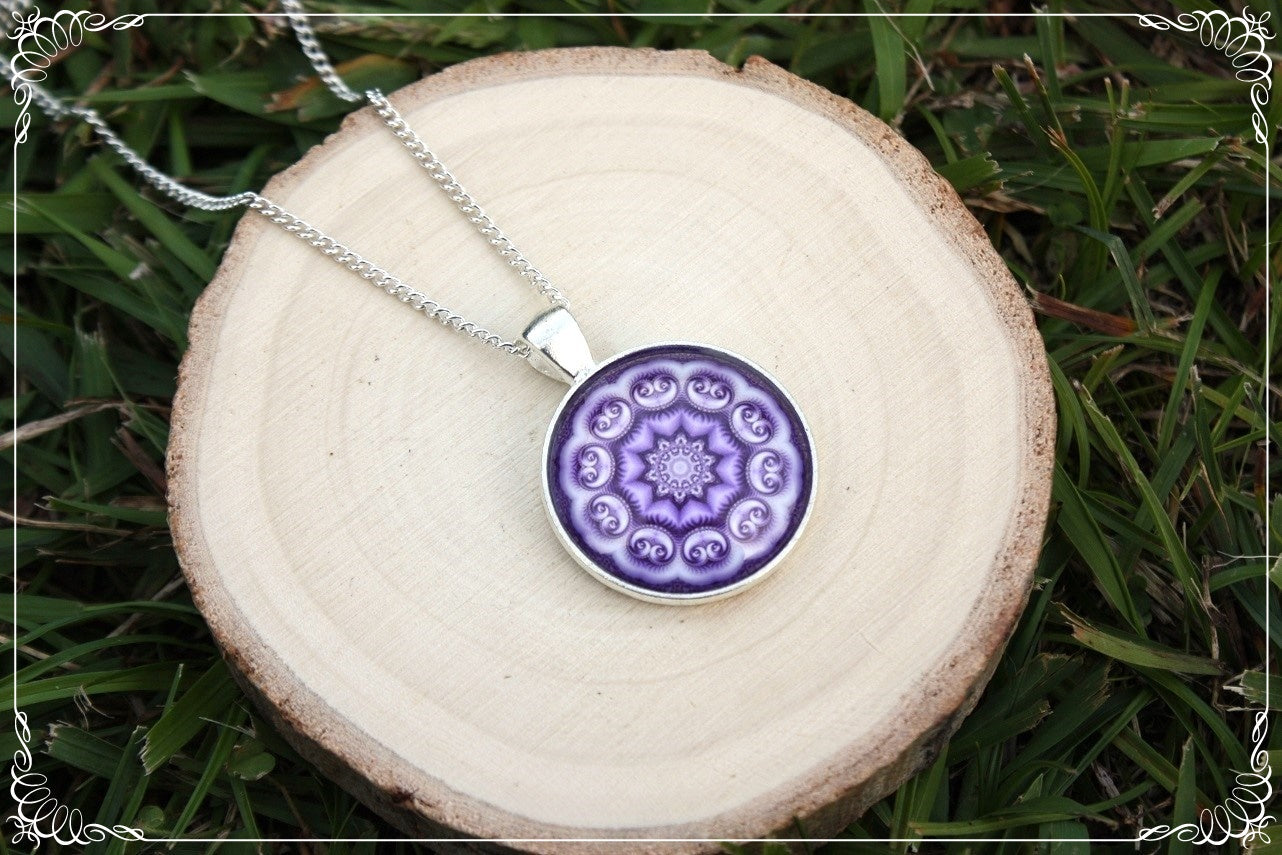 Pendentifs "Mandalas - Violets"