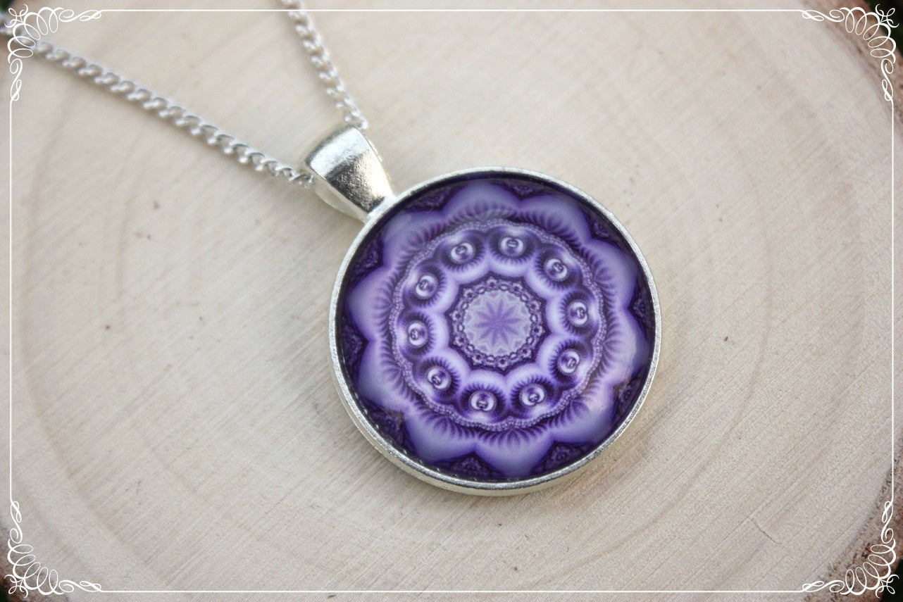 Pendentifs "Mandalas - Violets"