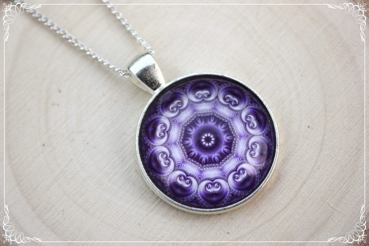 Pendentifs "Mandalas - Violets"