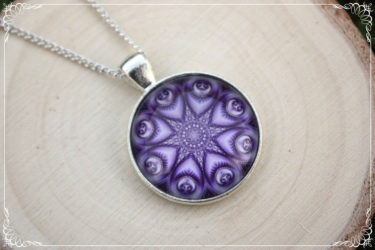 Pendentifs "Mandalas - Violets"