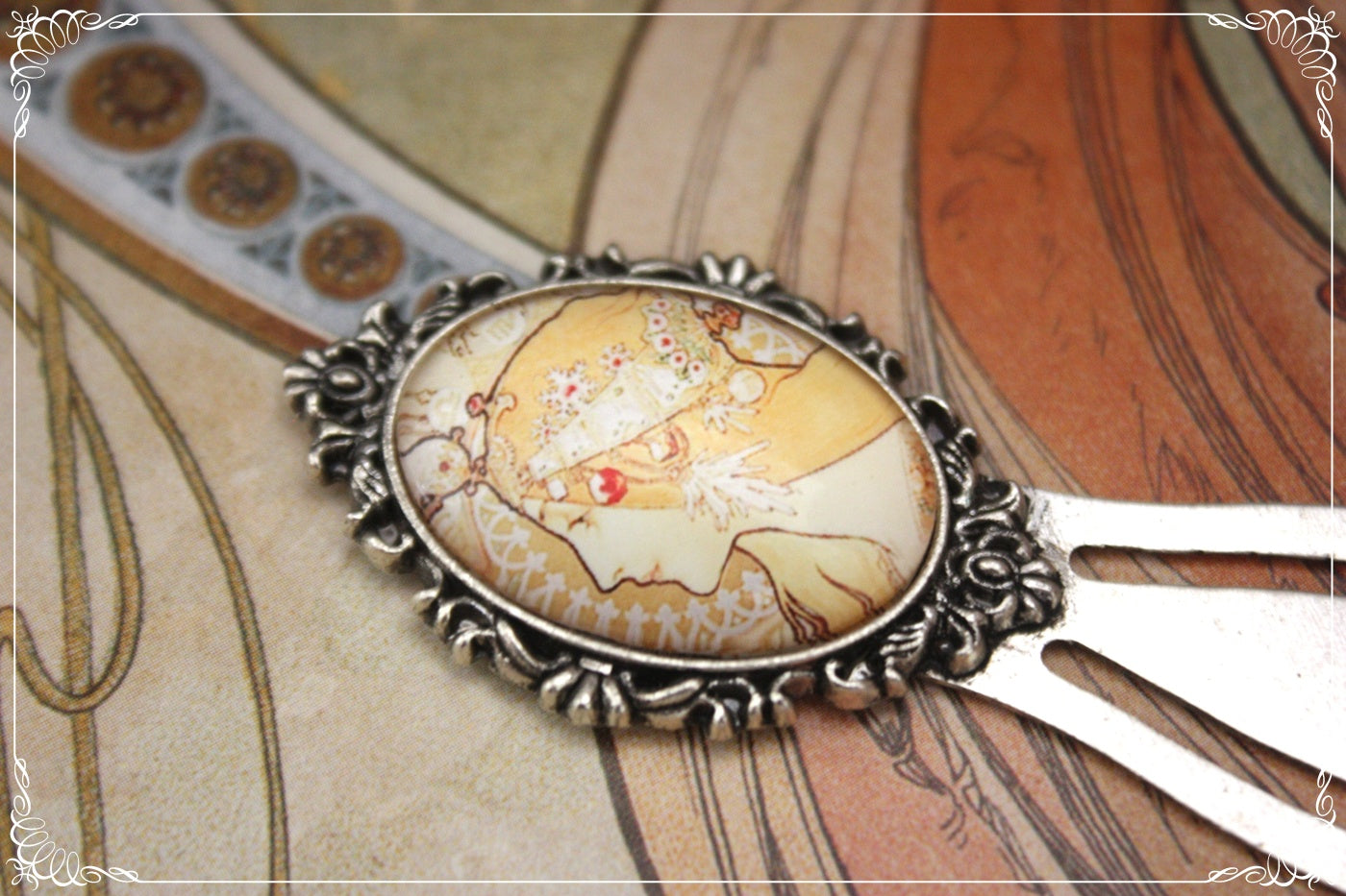 Marques-page "Mucha - Art Nouveau - Argent "