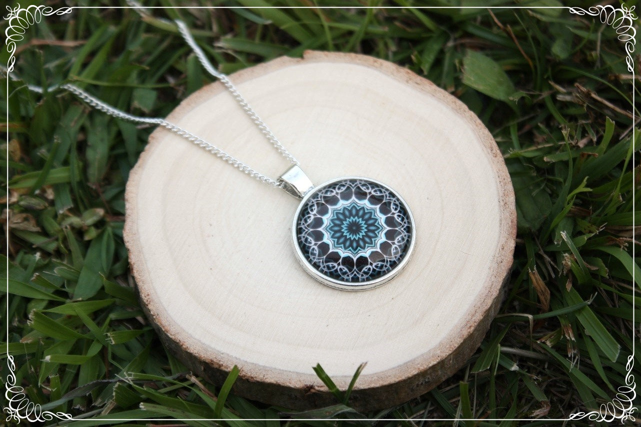 Pendentifs "Mandalas - Bleus moyens"