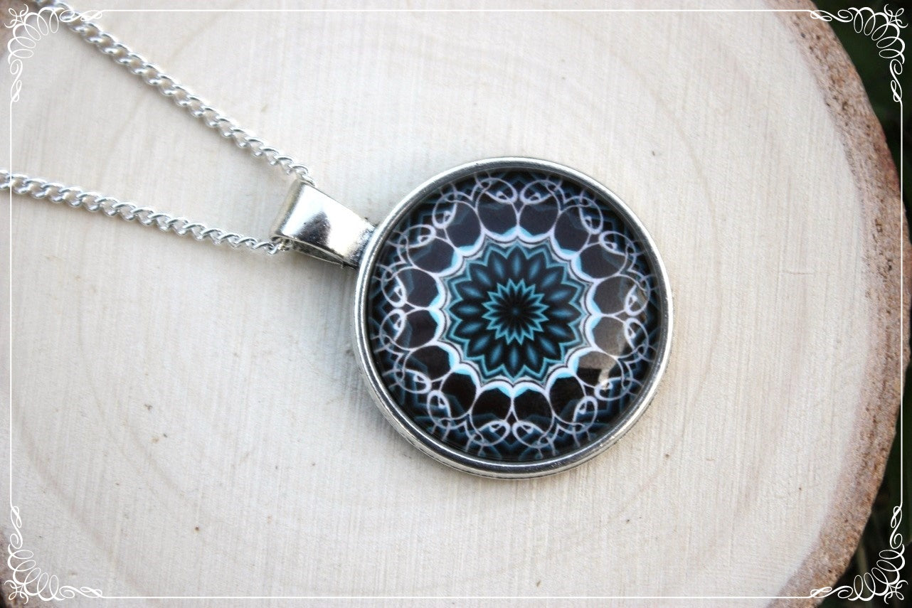 Pendentifs "Mandalas - Bleus moyens"