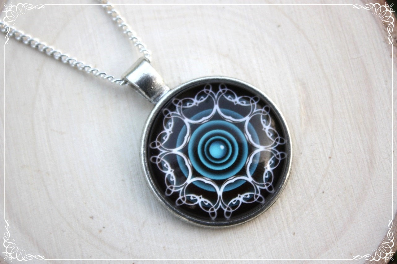 Pendentifs "Mandalas - Bleus moyens"