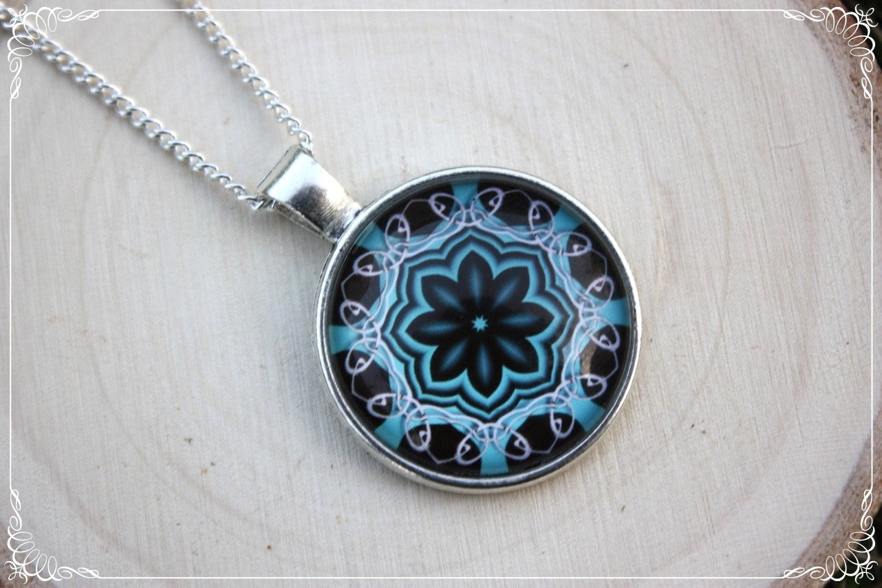 Pendentifs "Mandalas - Bleus moyens"