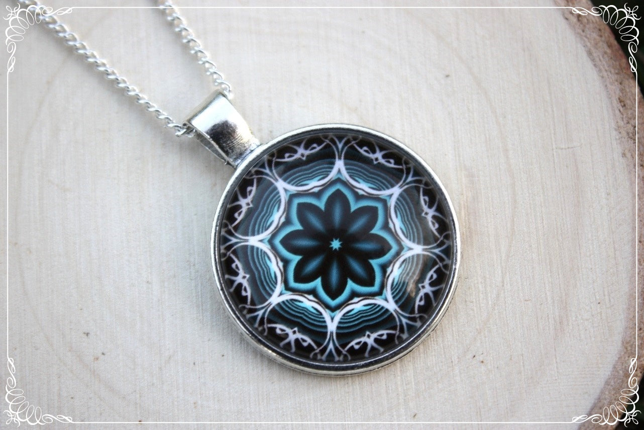 Pendentifs "Mandalas - Bleus moyens"