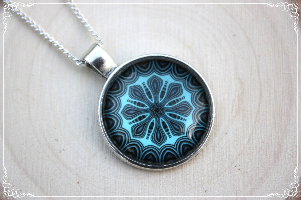 Pendentifs "Mandalas - Bleus moyens"