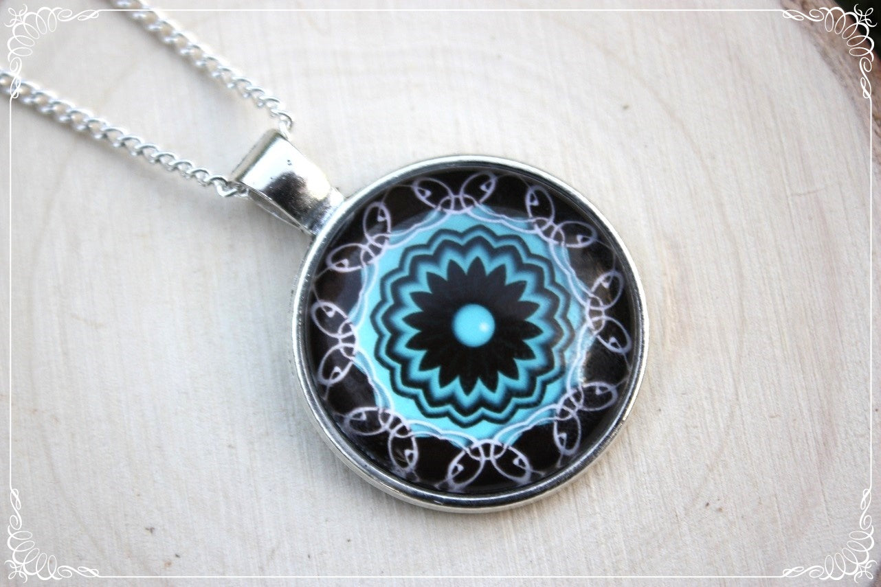 Pendentifs "Mandalas - Bleus moyens"