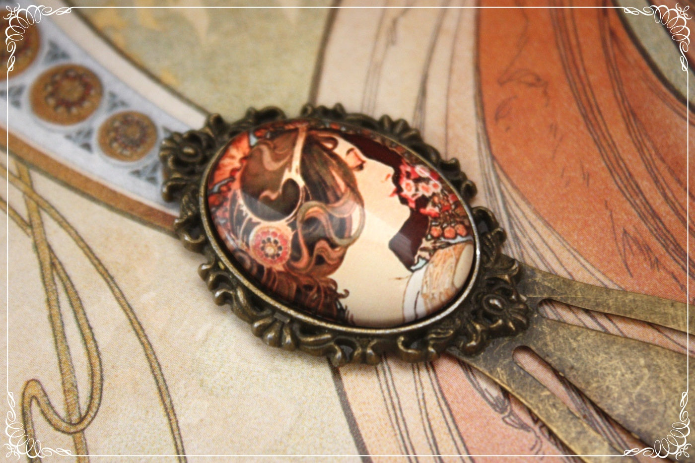 Marques-page "Mucha - Art Nouveau - Bronze "