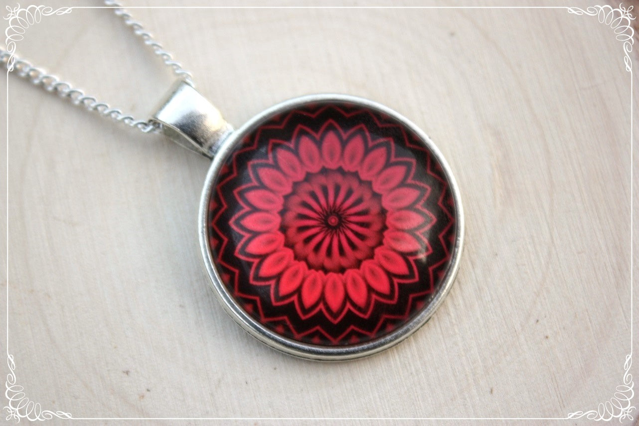 Pendentifs "Mandalas - Rouges"