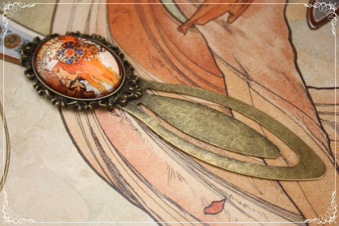 Marques-page "Mucha - Art Nouveau - Bronze "