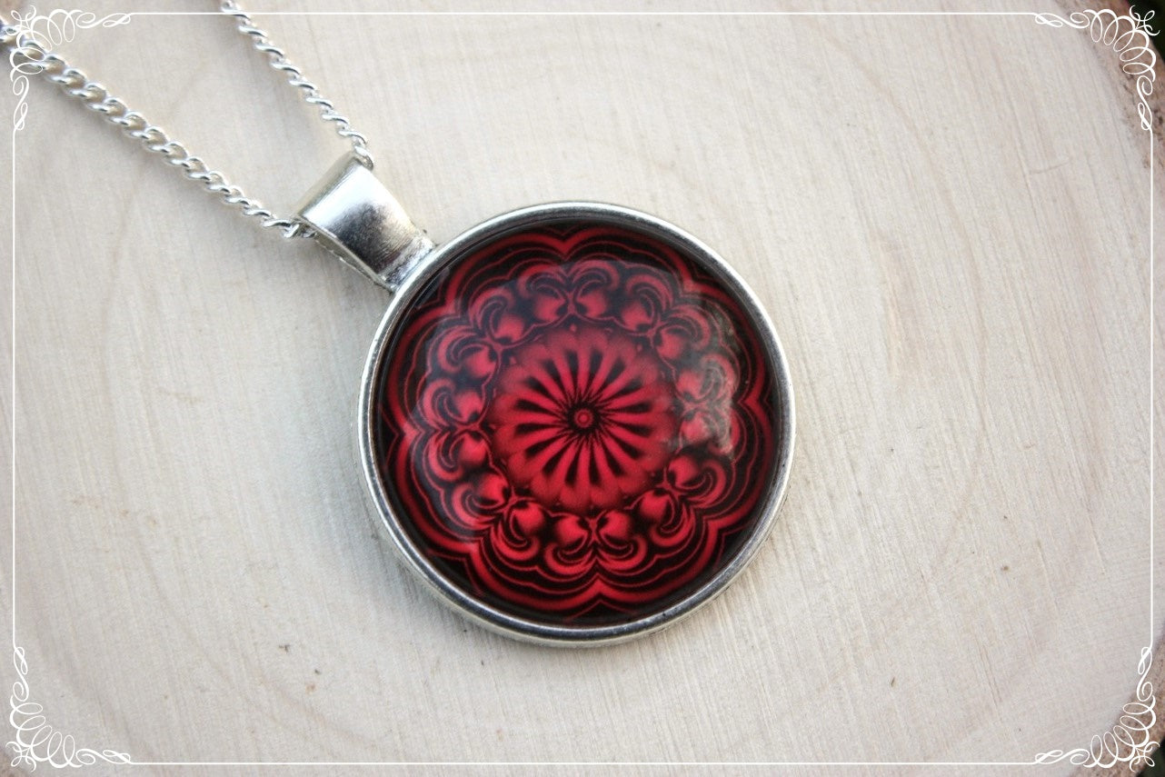 Pendentifs "Mandalas - Rouges"