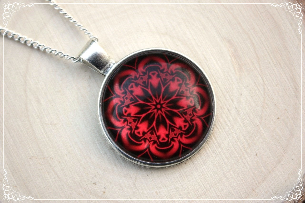 Pendentifs "Mandalas - Rouges"