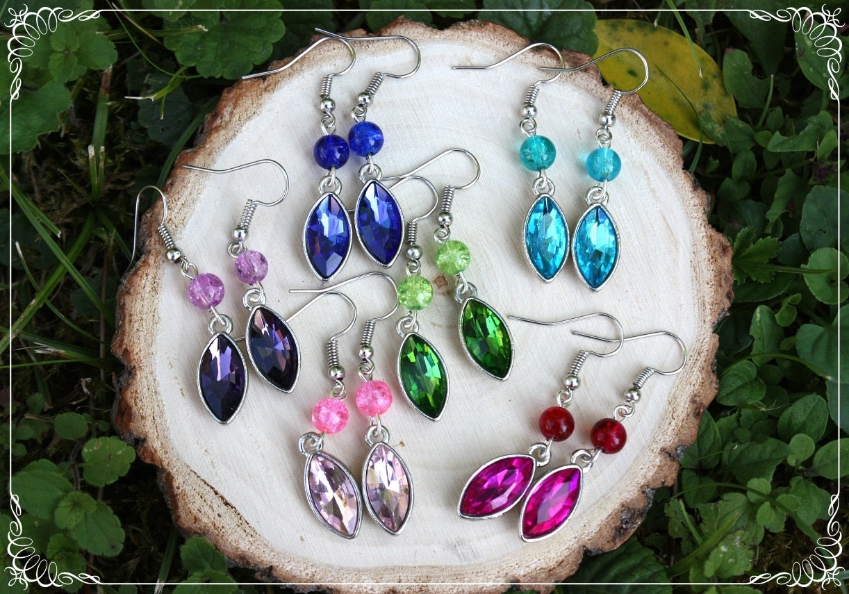 Boucles d'oreilles "Gouttes et perles"