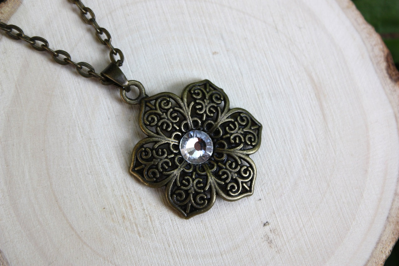 Pendentifs "Fleurs bronze"