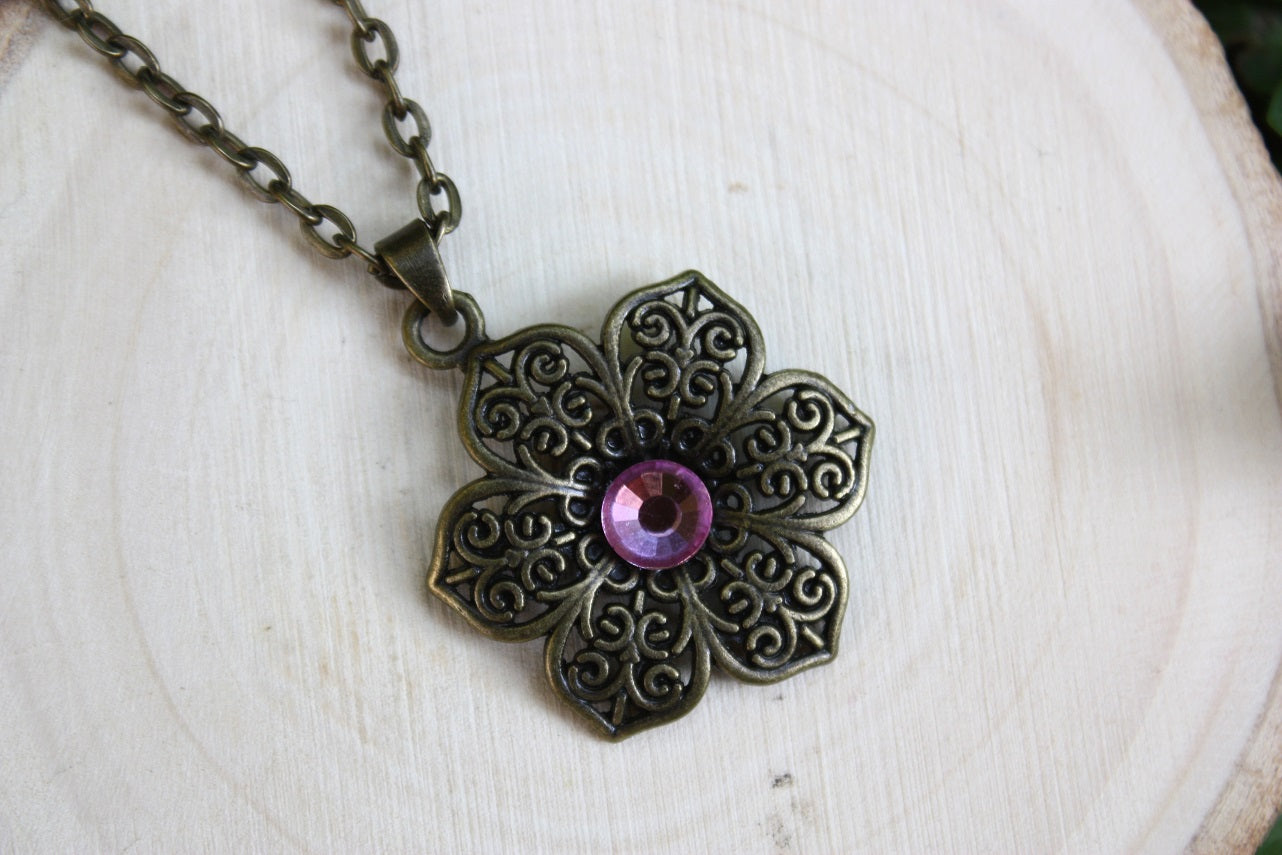 Pendentifs "Fleurs bronze"