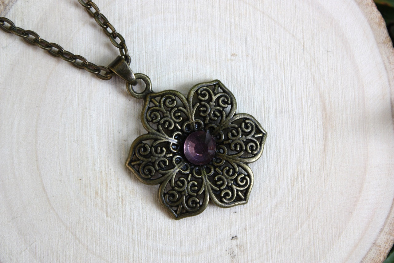 Pendentifs "Fleurs bronze"