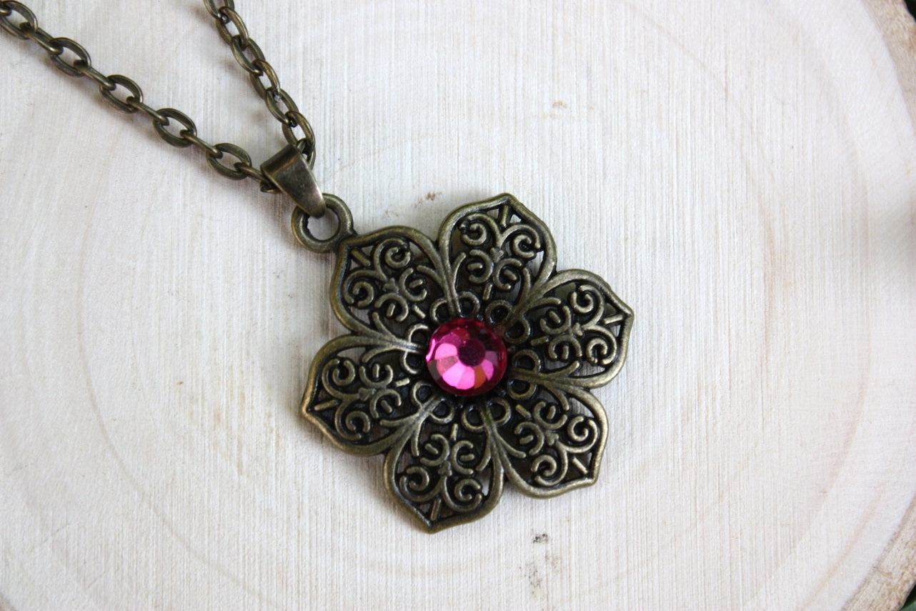Pendentifs "Fleurs bronze"