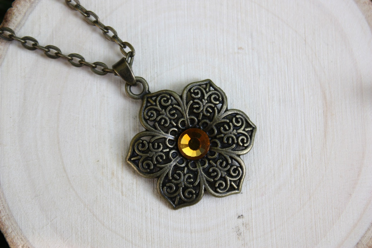 Pendentifs "Fleurs bronze"