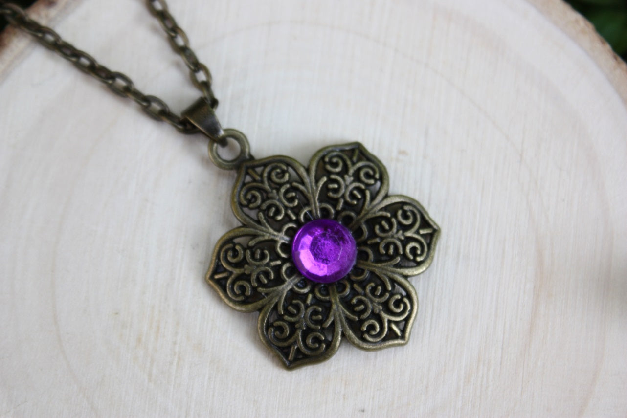 Pendentifs "Fleurs bronze"
