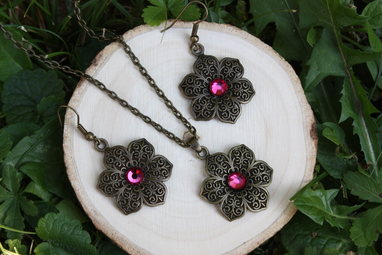 Pendentifs "Fleurs bronze"