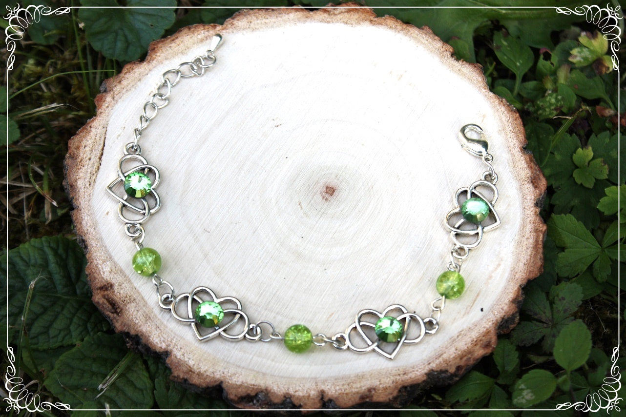 Bracelets "Coeurs celtiques strass et perles"