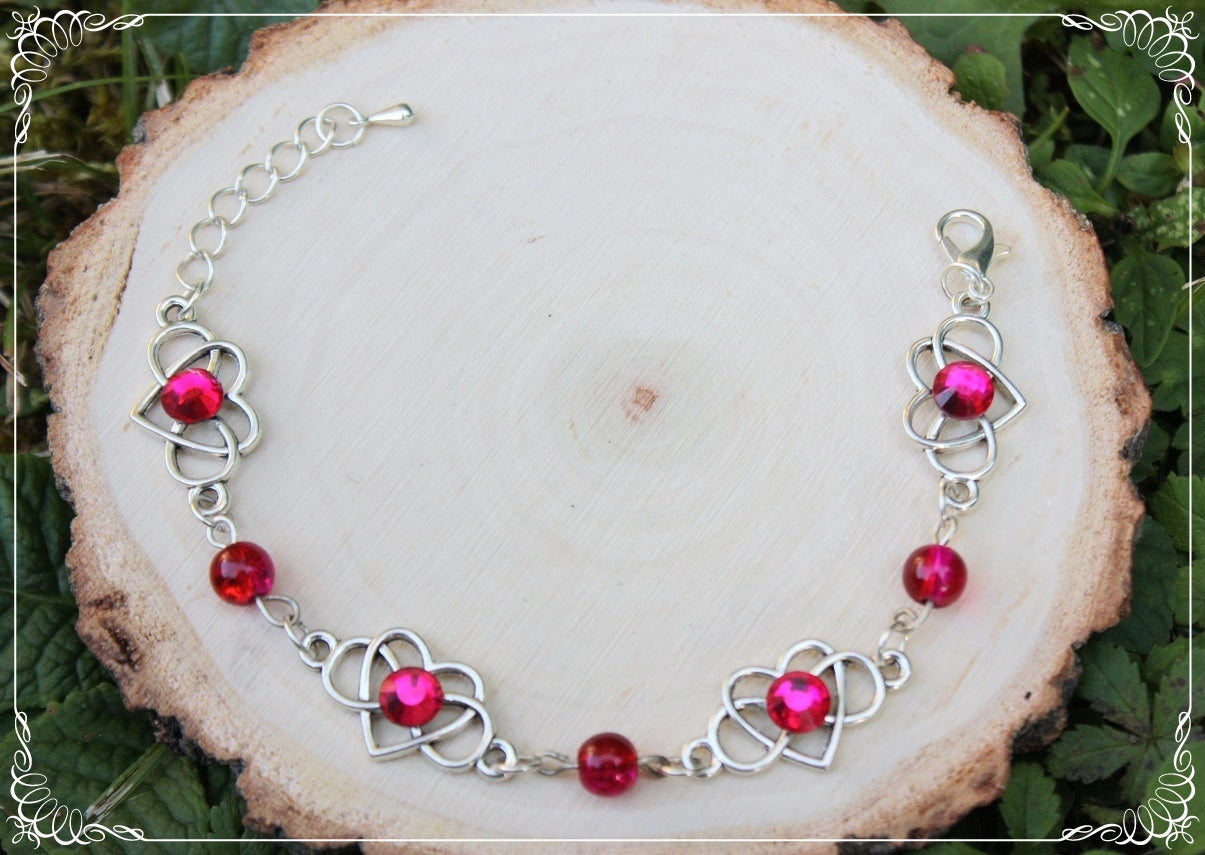 Bracelets "Coeurs celtiques strass et perles"