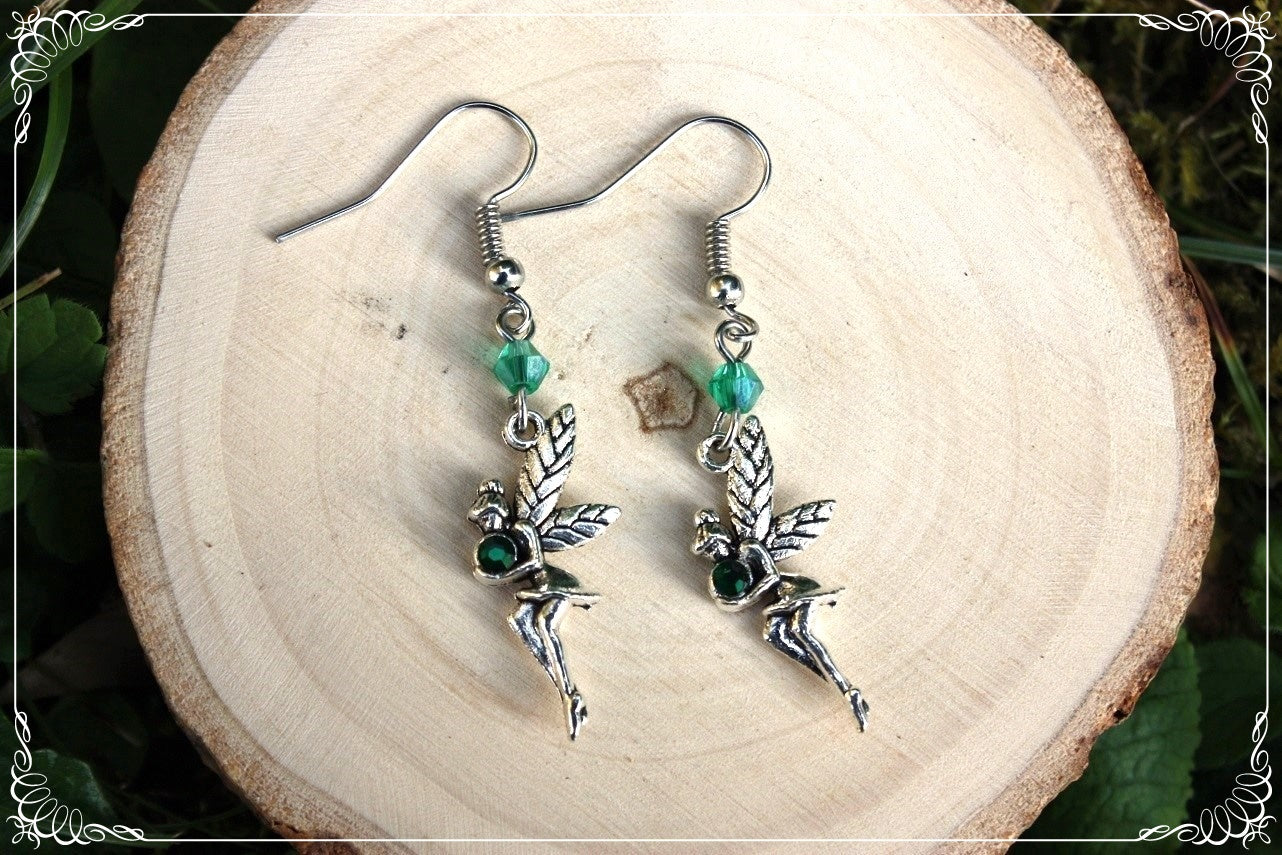 Boucles d'oreilles "Fées profils perles"