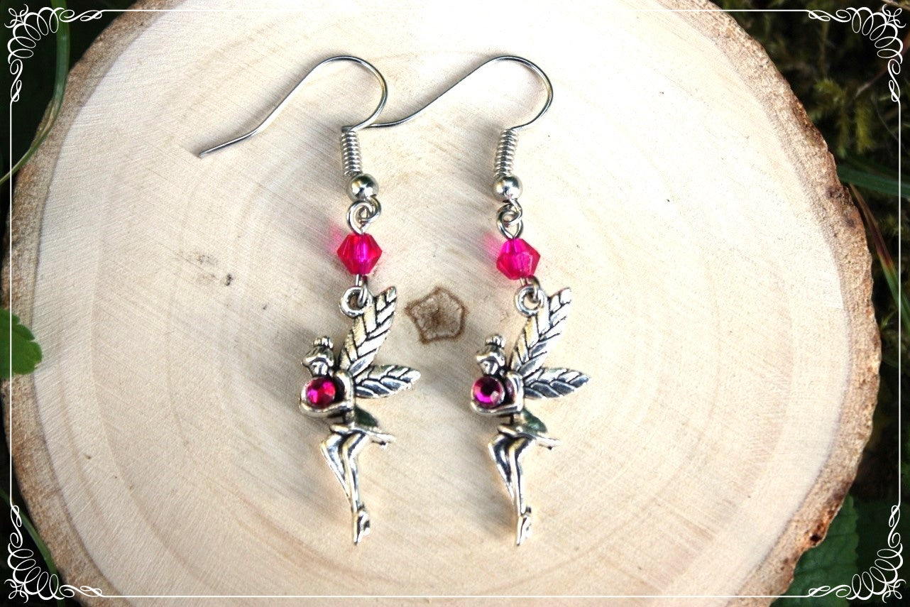 Boucles d'oreilles "Fées profils perles"
