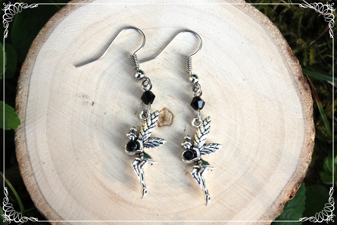 Boucles d'oreilles "Fées profils perles"