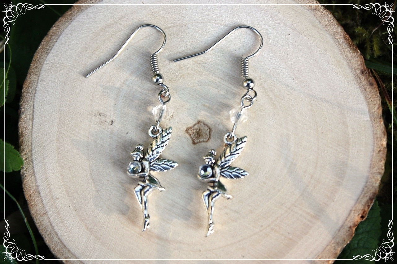 Boucles d'oreilles "Fées profils perles"