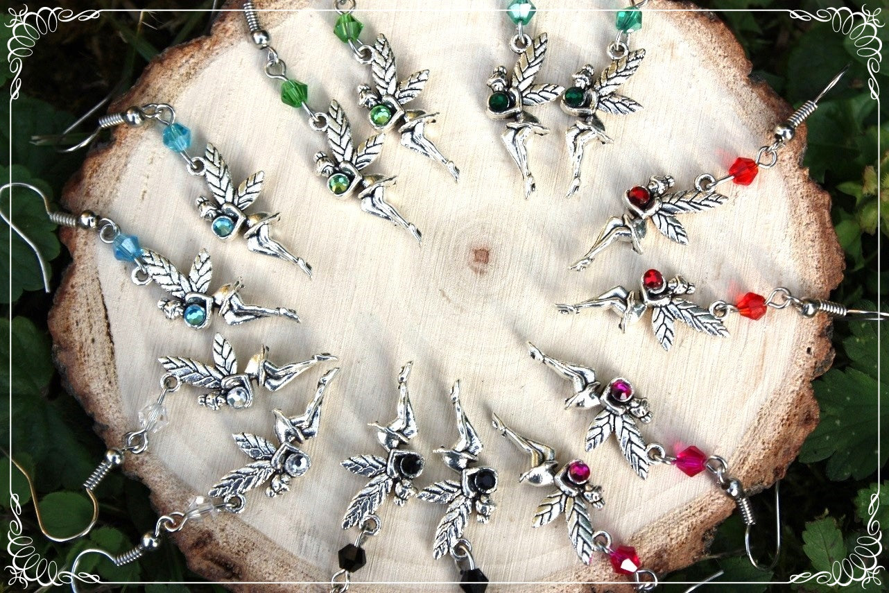 Boucles d'oreilles "Fées profils perles"