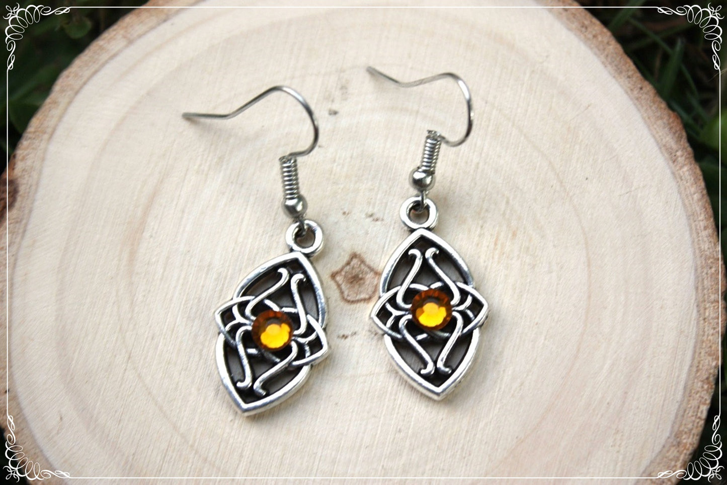 Boucles d'oreilles celtiques "Navettes"