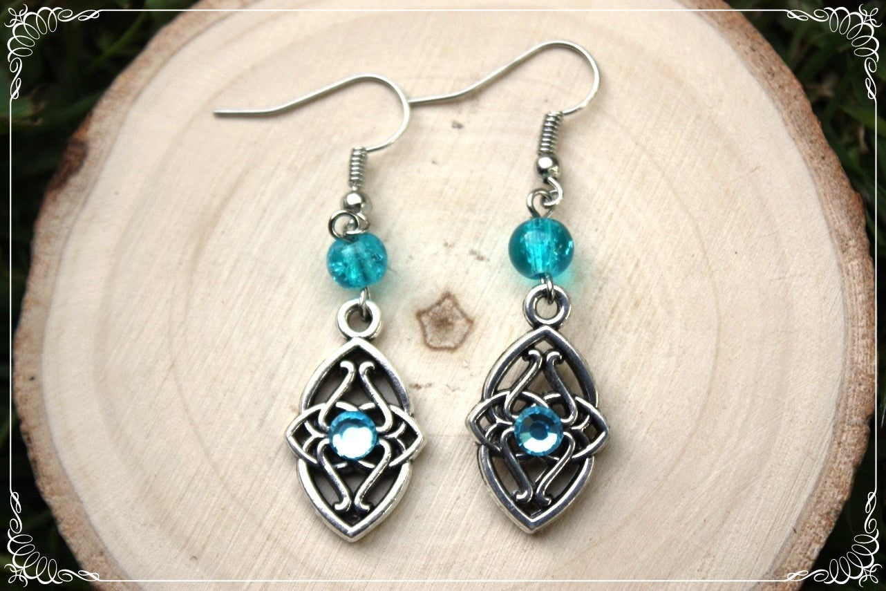 Boucles d'oreilles celtiques "Navettes - perles"