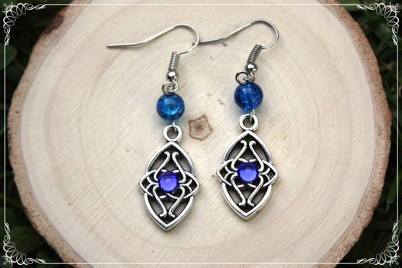 Boucles d'oreilles celtiques "Navettes - perles"