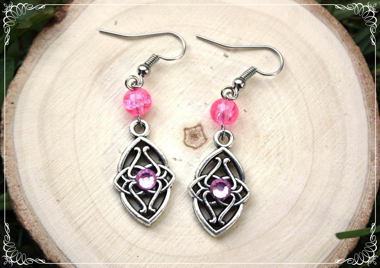 Boucles d'oreilles celtiques "Navettes - perles"