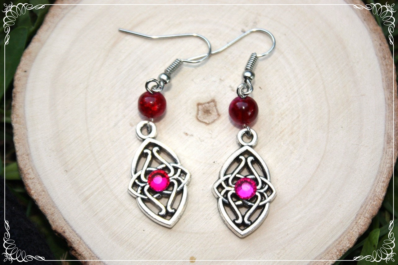 Boucles d'oreilles celtiques "Navettes - perles"