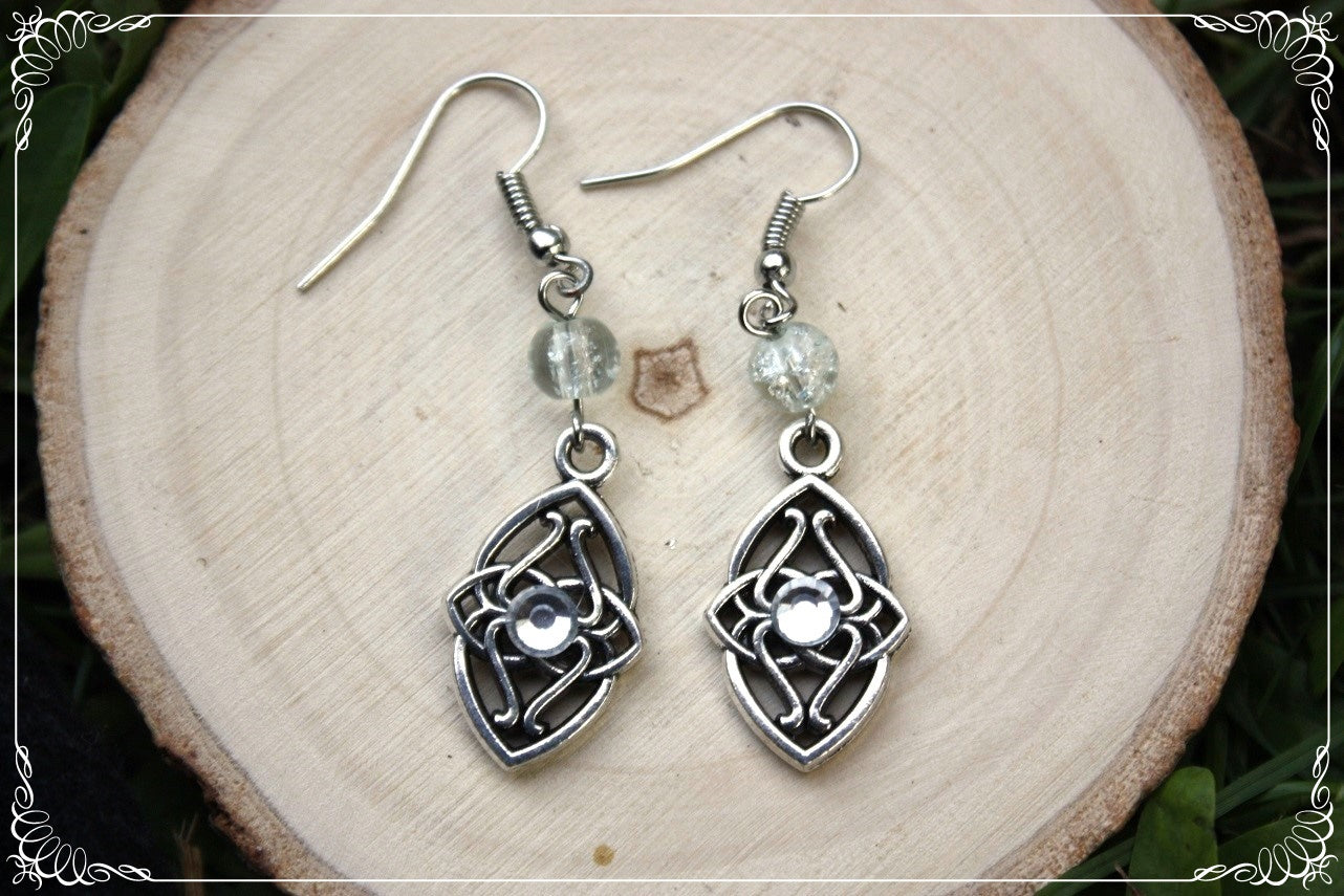 Boucles d'oreilles celtiques "Navettes - perles"