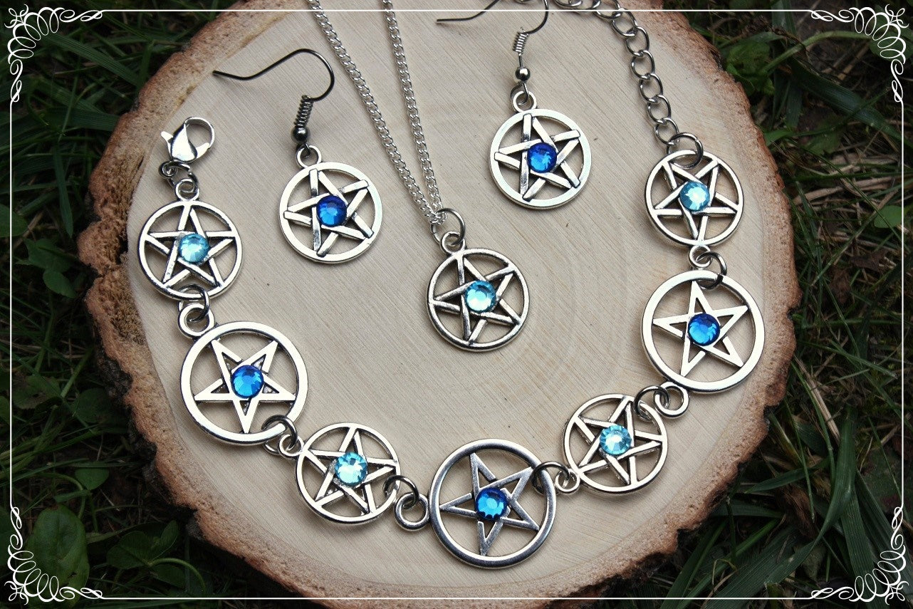Pendentifs "Pentacles argentés"