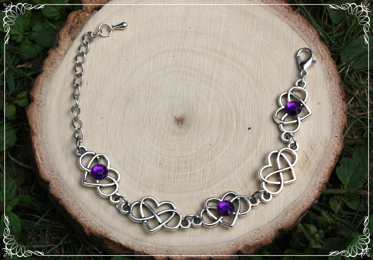 Bracelets "Coeurs celtiques et strass"