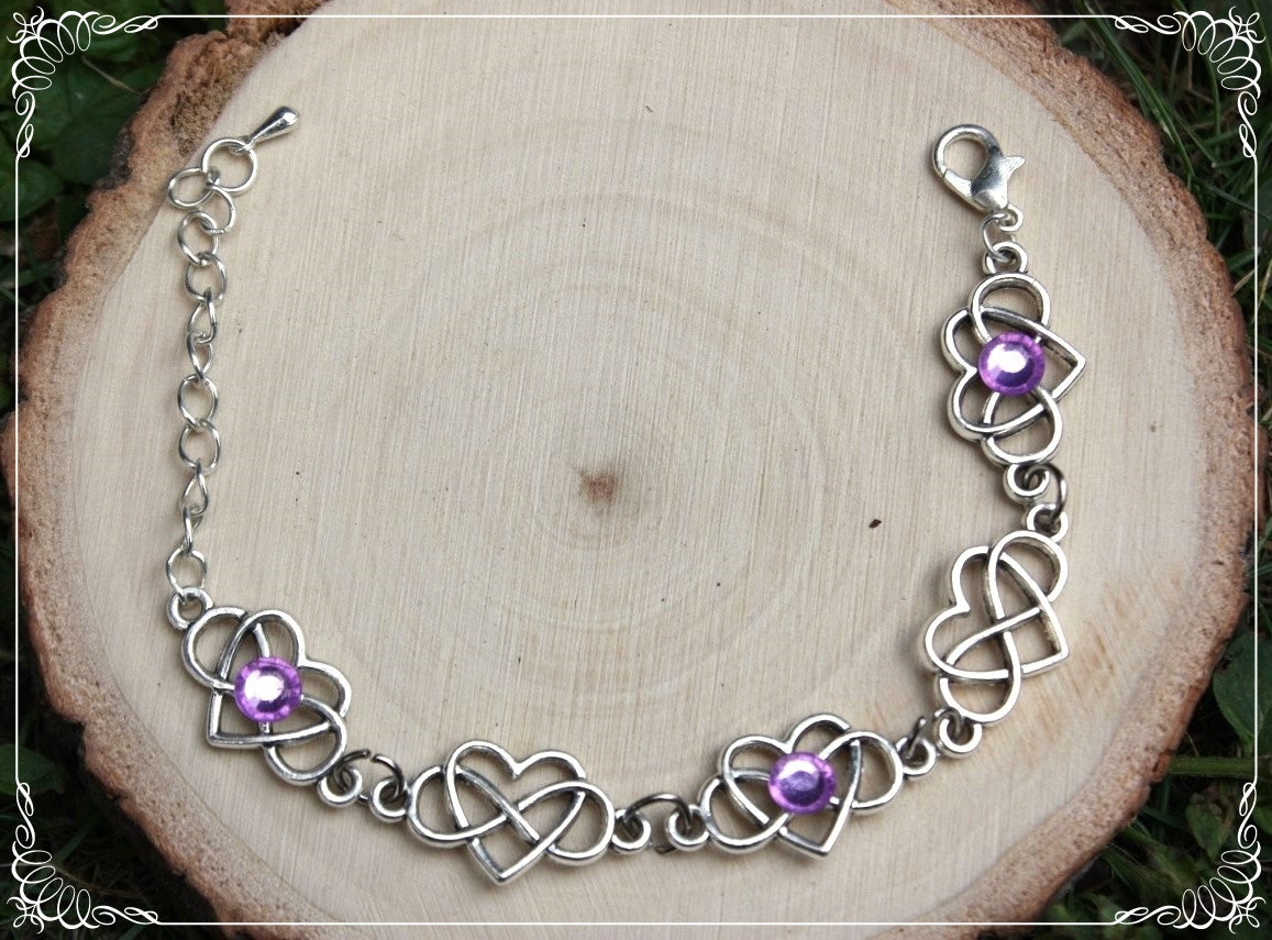 Bracelets "Coeurs celtiques et strass"