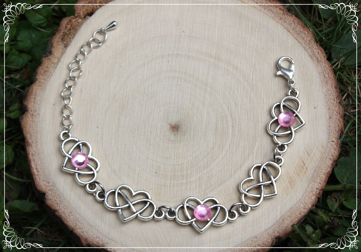 Bracelets "Coeurs celtiques et strass"