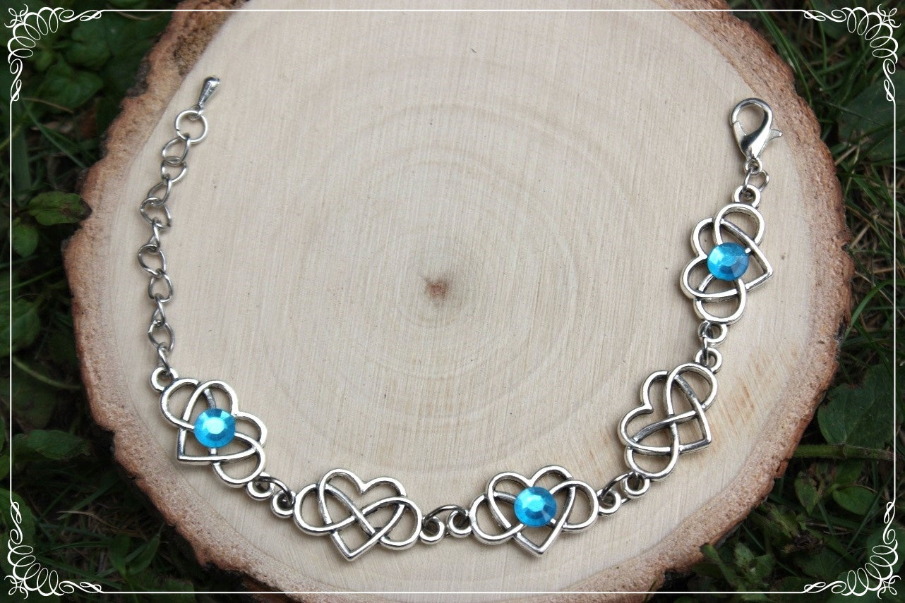 Bracelets "Coeurs celtiques et strass"