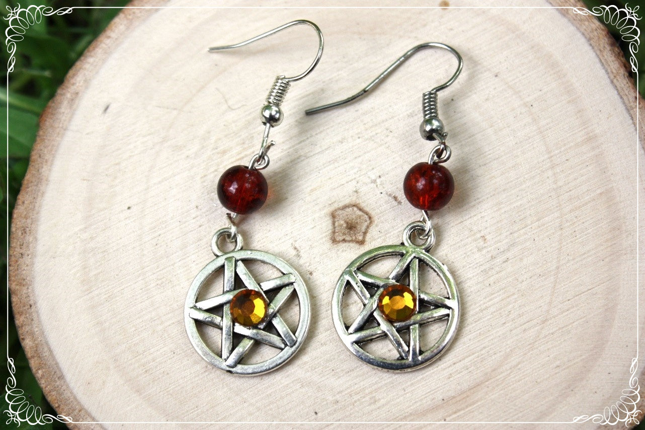 Boucles d'oreilles "Pentacles perles"