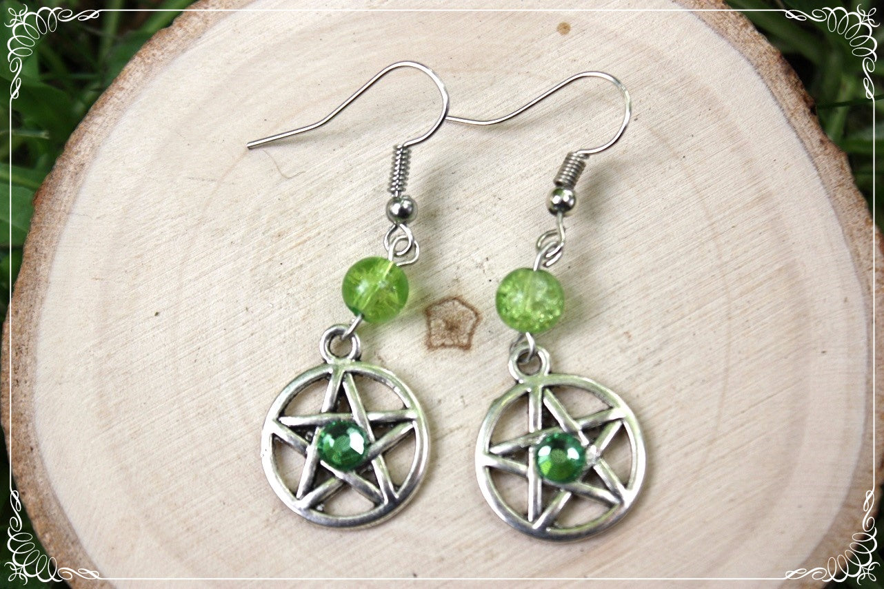 Boucles d'oreilles "Pentacles perles"