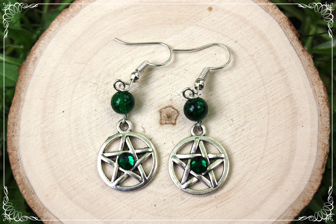 Boucles d'oreilles "Pentacles perles"