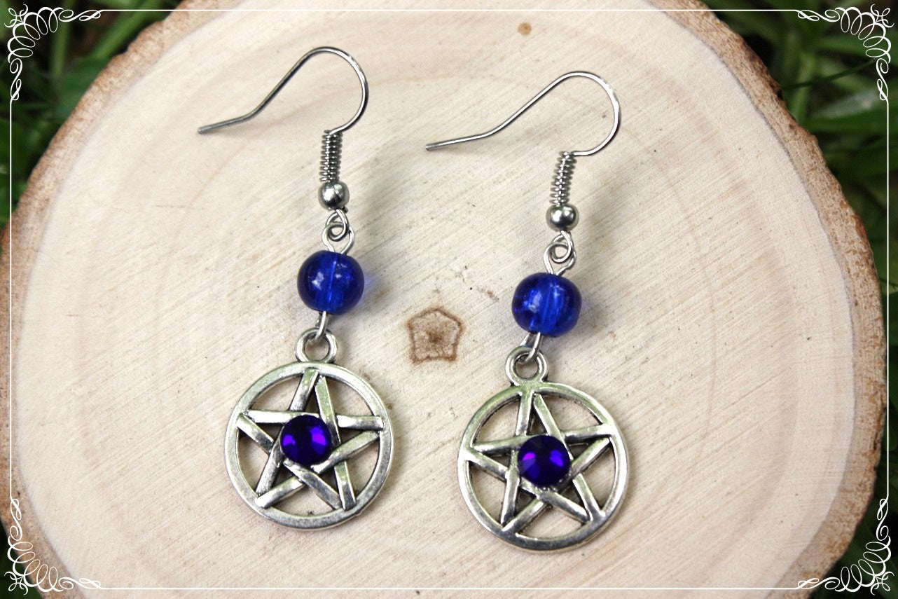 Boucles d'oreilles "Pentacles perles"