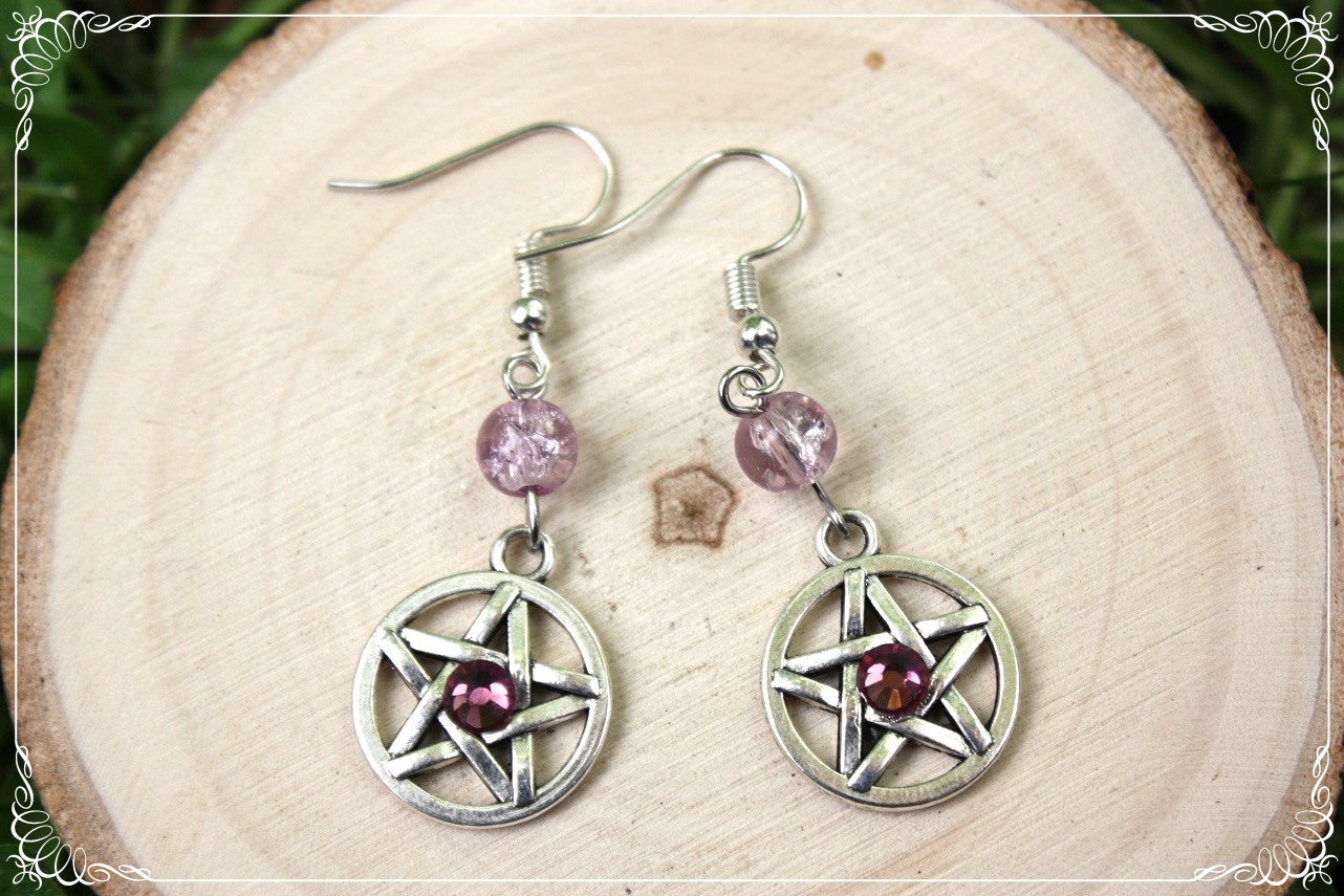 Boucles d'oreilles "Pentacles perles"