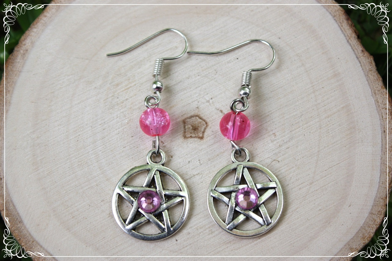 Boucles d'oreilles "Pentacles perles"