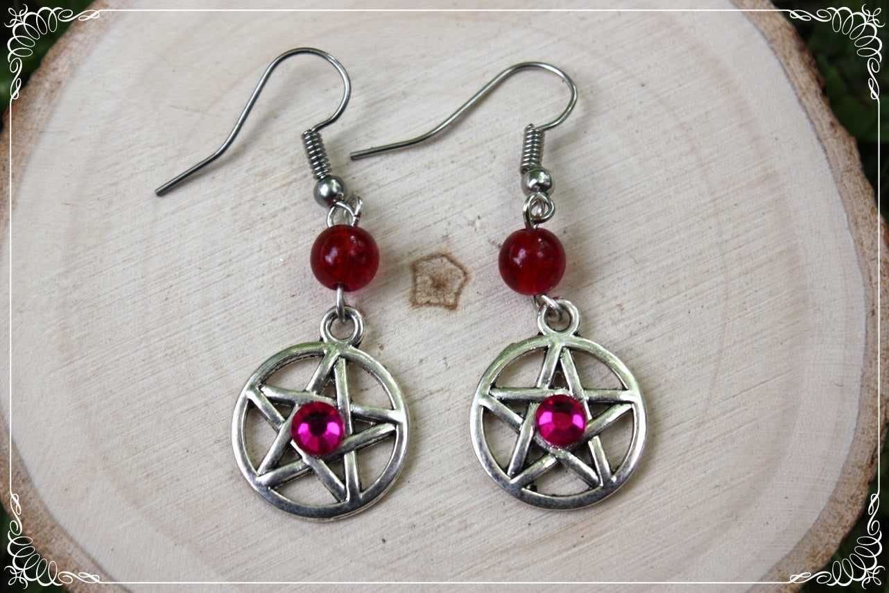 Boucles d'oreilles "Pentacles perles"